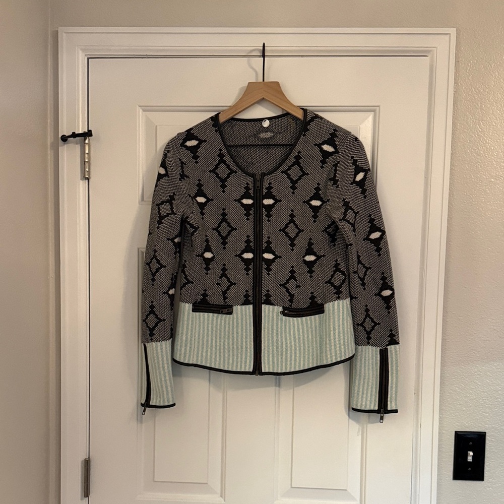 Margaret O'Leary Full Zip Sweater Jacket Size Medium